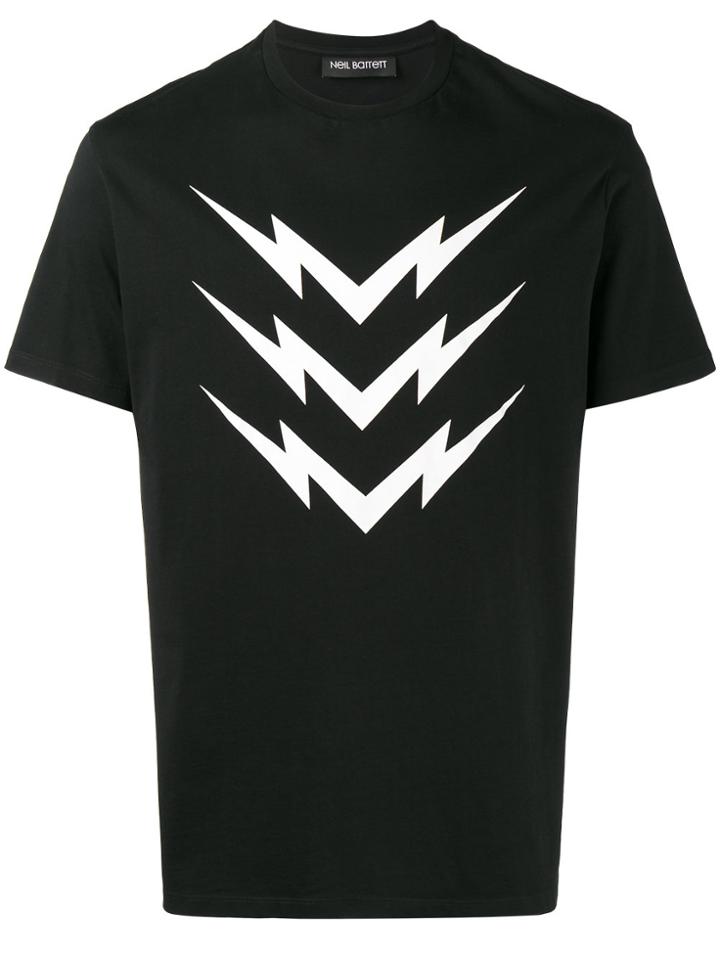 Neil Barrett Mirror Bolt Print T-shirt - Black