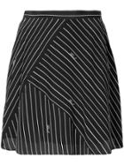 Karl Lagerfeld Pinstriped Logo Skirt - Black