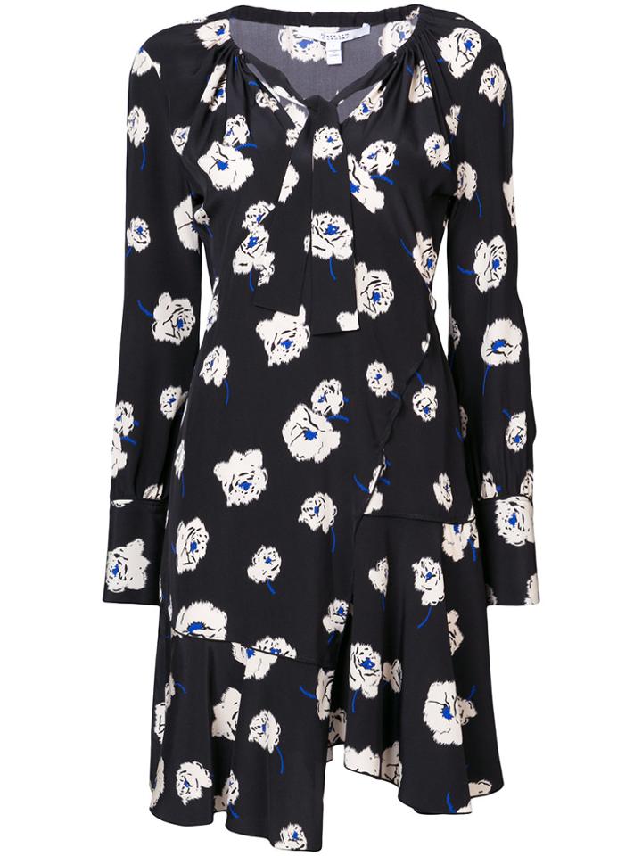 Derek Lam 10 Crosby Long Sleeve Shift Dress With Asymmetrical Hem -
