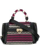 Salvatore Ferragamo - Zig-zag Pattern Tote - Women - Calf Leather - One Size, Women's, Black, Calf Leather