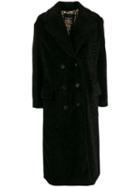 Ermanno Ermanno Textured Furry Coat - Black