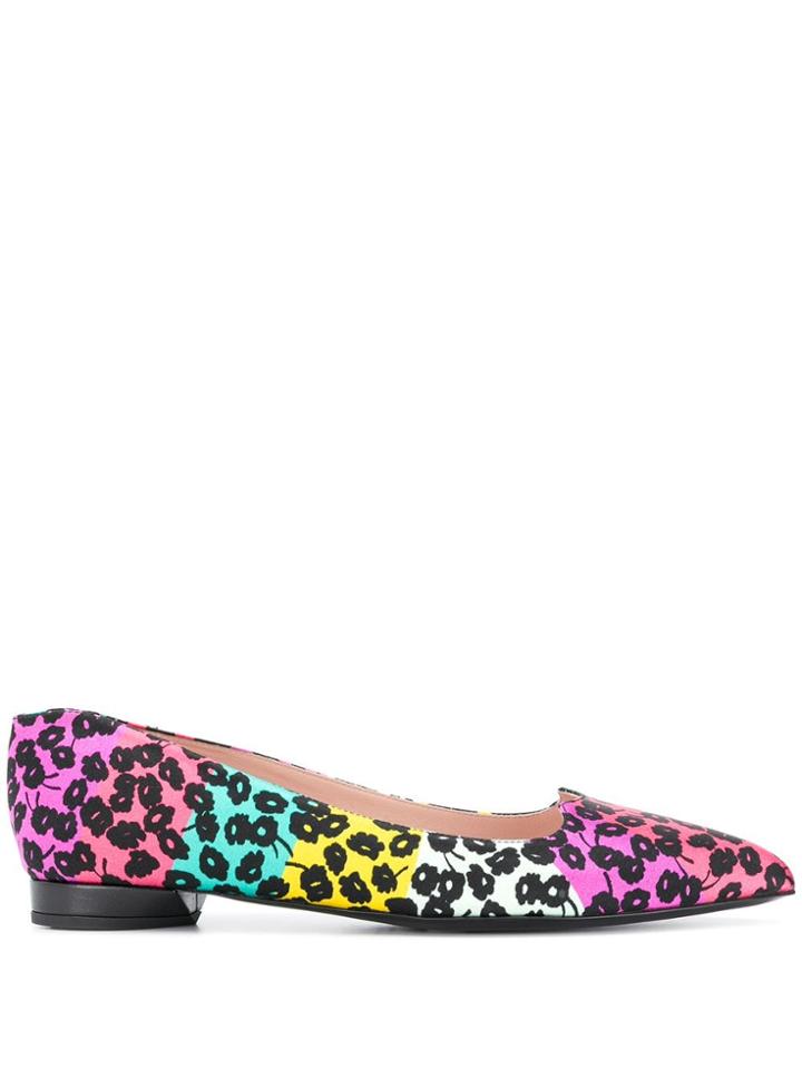 Escada Panelled Floral Print Ballerina Shoes - Pink