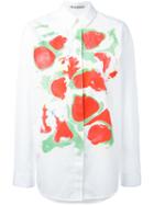 Acne Studios Marble Print Shirt, Women's, Size: 34, Red, Cotton