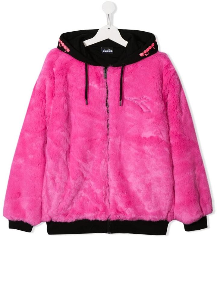Diadora Junior Teen Logo Printed Jacket - Pink