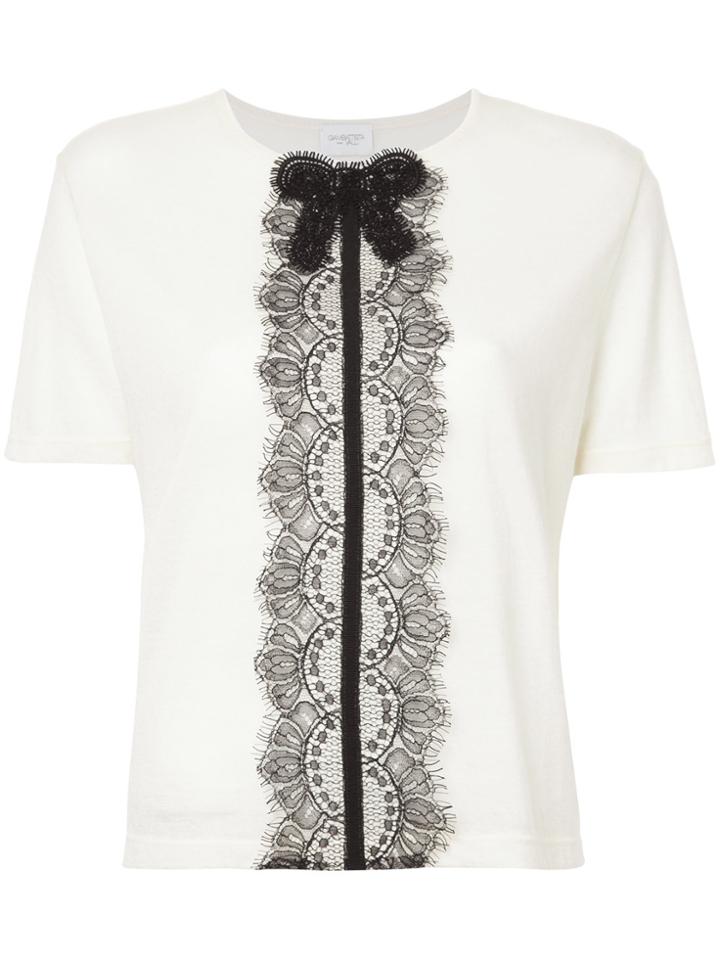 Giambattista Valli Lace Detail Knitted Top - Nude & Neutrals