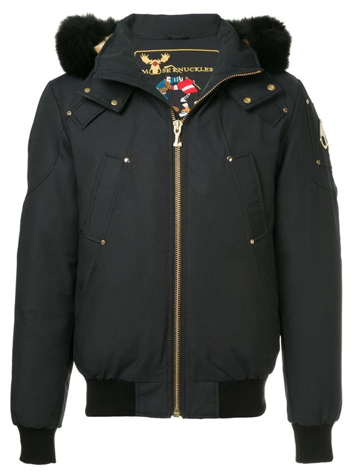 Moose Knuckles Hooded Bomber - Black