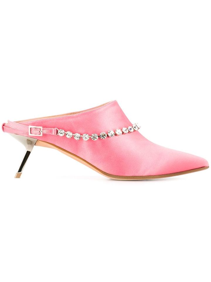 Alchimia Di Ballin Embellished Slanted Heel Mules - Pink