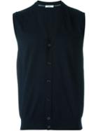 Paolo Pecora Buttoned Vest, Men's, Size: M, Blue, Cotton