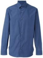 Salvatore Ferragamo Printed Shirt, Men's, Size: Large, Blue, Cotton