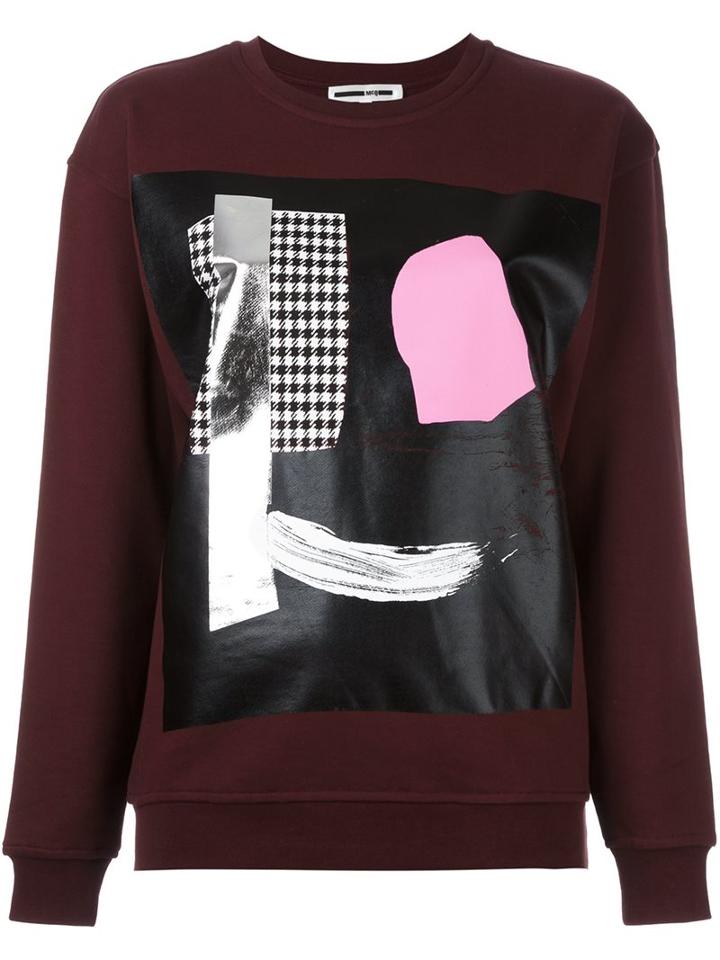 Mcq Alexander Mcqueen Abstract Face Print Sweatshirt, Women's, Size: Small, Pink/purple, Cotton