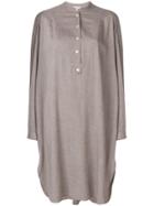 Giorgio Armani Vintage Mandarin-collar Shirt Dress - Grey