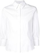 Carolina Herrera 3/4 Sleeve Classic Shirt, Women's, Size: 8, White, Cotton