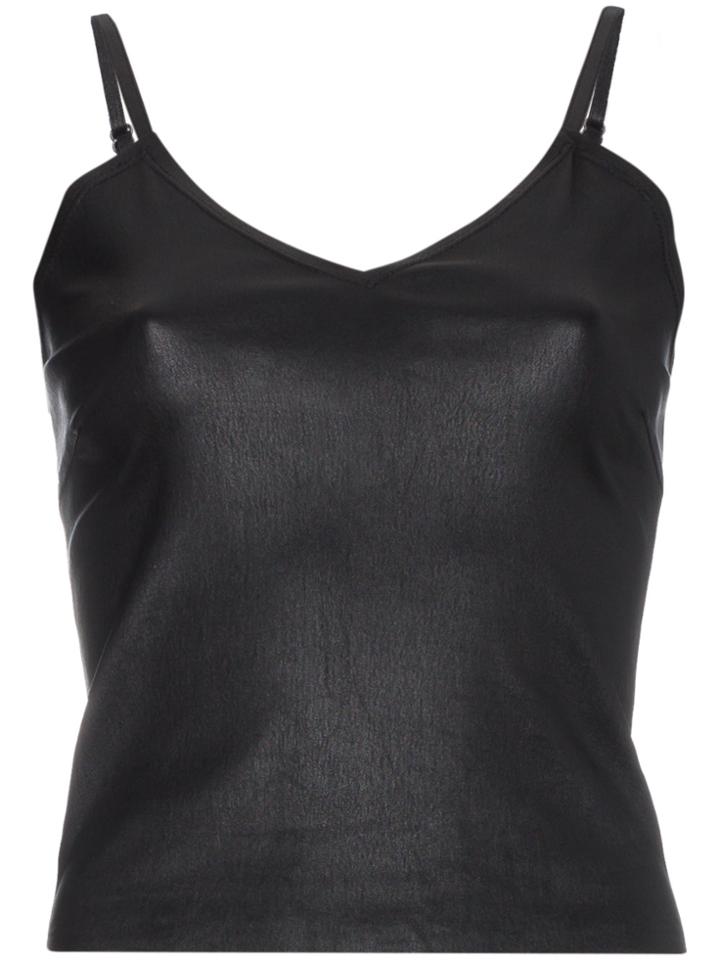 Sprwmn Black Leather Camisole