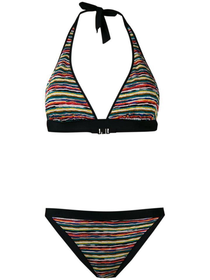 Missoni Mare Reversible Woven Striped Bikini - Black