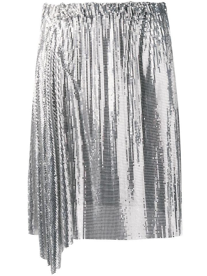 Paco Rabanne Draped Mini Skirt - Silver