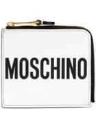 Moschino Logo Zipped Wallet - White