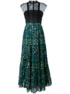 Valentino Micro Pleated Maxi Dress, Women's, Size: 42, Black, Cotton/viscose/polyamide
