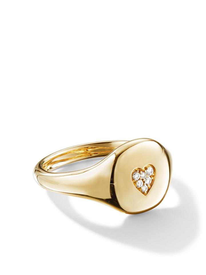 David Yurman 18kt Yellow Gold Cable Collectibles Diamond Heart Mini