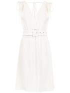 Nk Collection Belted Dress - White