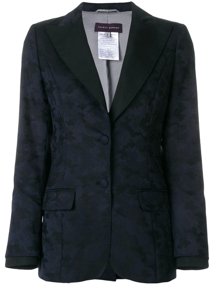 Talbot Runhof Peaked Lapel Blazer - Blue