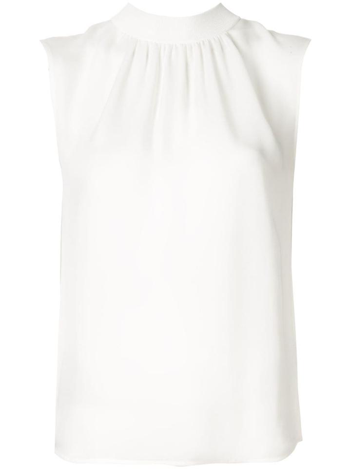 Vince Rib Trim Shell Top - White
