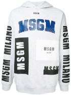 Msgm Multiple Brand Lettering Hoodie - Grey