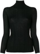 M Missoni Turtle-neck Fitted Top - Black