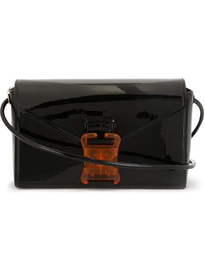 Christopher Kane Safety Buckle Shoulder Bag, Women's, Black, Patent Leather/acetate