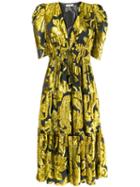 Ulla Johnson Two Tone Midi Dress - Yellow