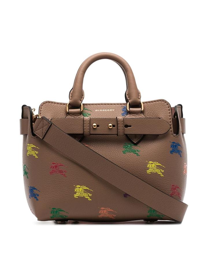 Burberry The Mini Equestrian Knight Leather Belt Bag - Neutrals