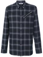 Givenchy - Zip Detail Checked Shirt - Men - Cotton - 40, Black, Cotton