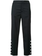Muveil Pearl Cuff Cropped Trousers - Blue