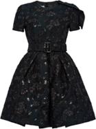 Prada Metallic Floral Jacquard Dress - Black