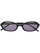 Dkny Polished-finish Round Frame Sunglasses - Black