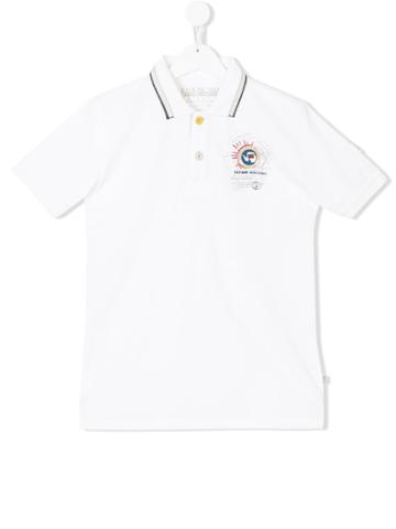 Napapjiri Kids Teen Embroidered Polo Shirt - White