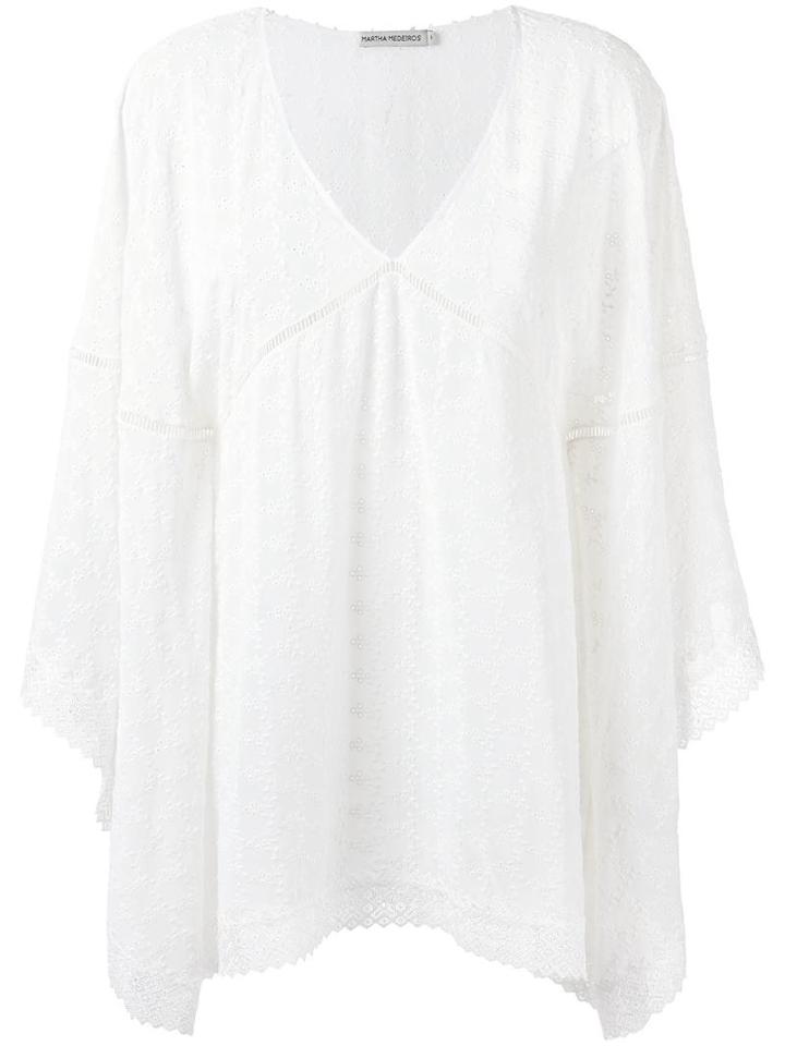 Martha Medeiros Embroidered Lucy Kaftan, Women's, Size: P, White, Cotton/polyester