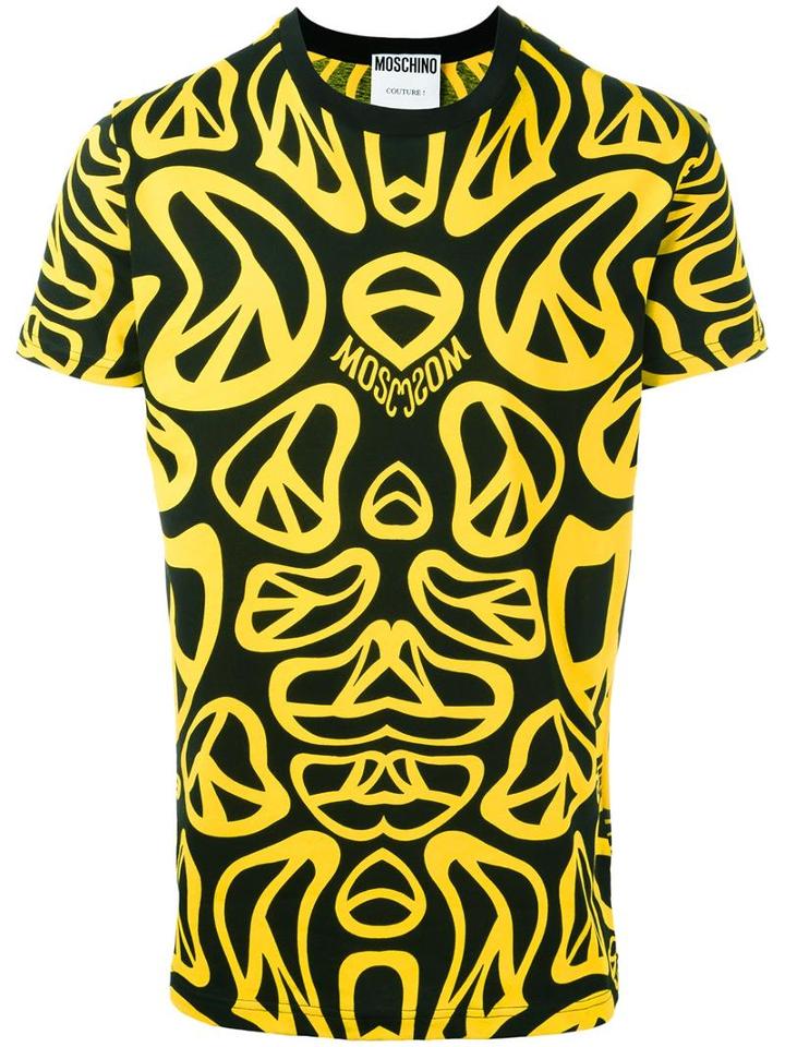 Moschino Peace Sign T-shirt, Men's, Size: 46, Black, Cotton