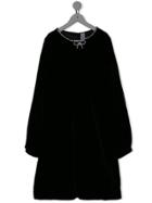 Simonetta Crystal Bow Neckline Dress - Black
