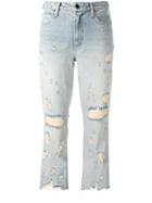 Alexander Wang Distressed Cropped Jeans, Women's, Size: 26, Blue, Cotton
