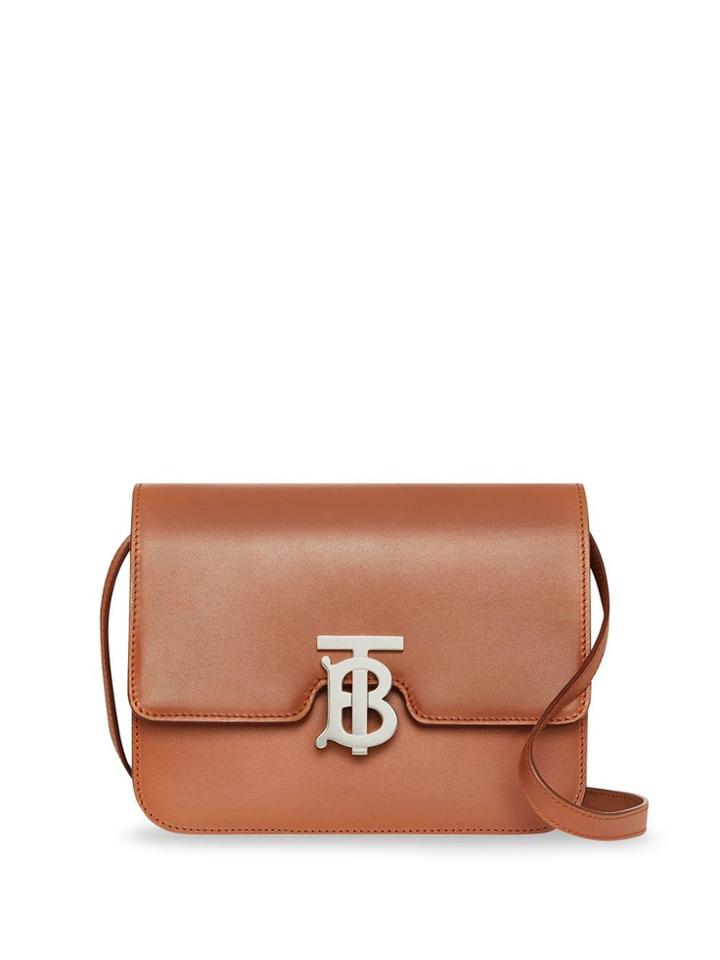 Burberry Small Leather Tb Bag - Brown