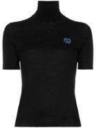 Prada Logo Knit Short Sleeved Turtleneck Jumper - Black