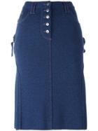 Christian Dior Vintage A-line Knee Length Skirt - Blue