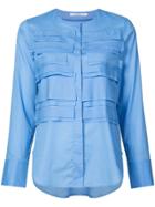 Lareida Flapped Front Round Neck Shirt - Blue