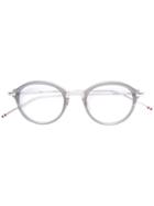 Thom Browne Eyewear Round Shaped Glasses - Grey