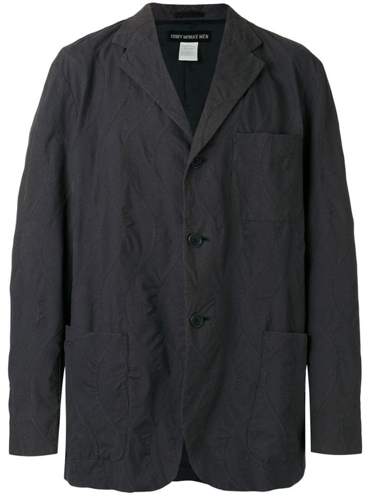 Issey Miyake Pre-owned Oversized Swirl Trim Jacket - Grey