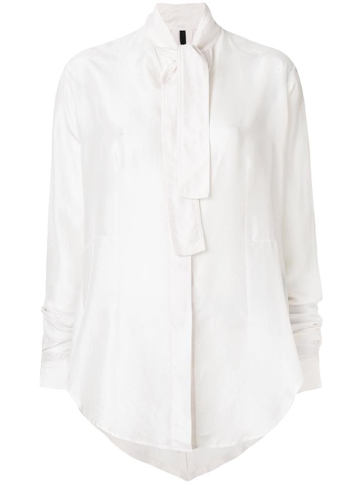Unravel Project Asymmetric Tie Neck Blouse - Nude & Neutrals