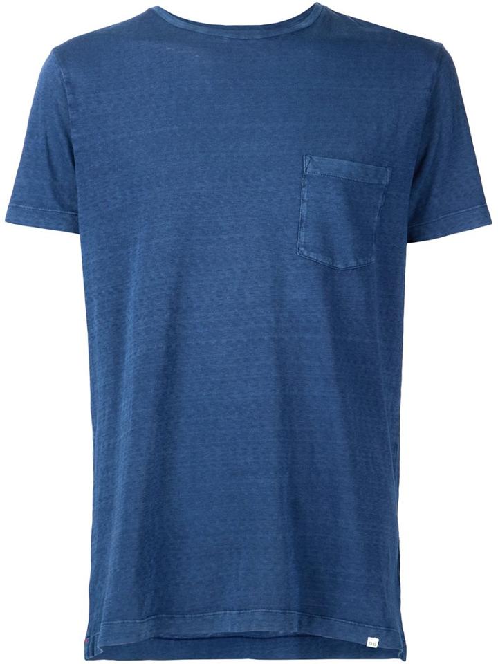 Orlebar Brown Patch Pocket T-shirt, Men's, Size: Small, Blue, Cotton