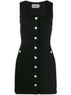 George Keburia Heart Button Dress - Black