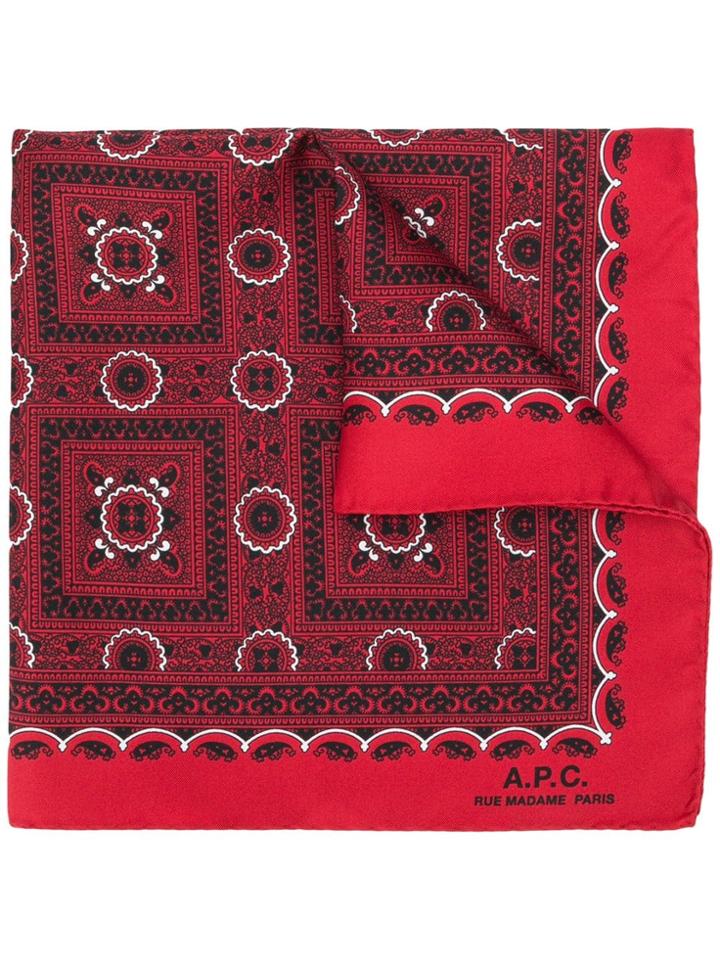 A.p.c. Printed Neck Scarf - Red