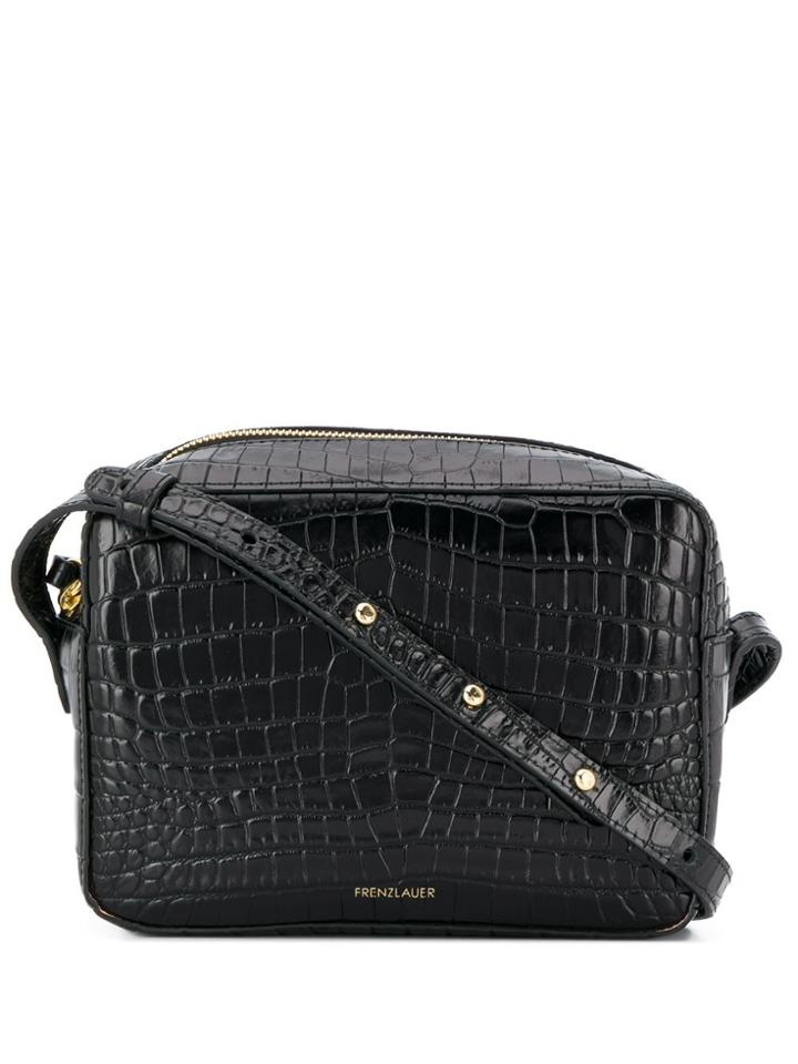 Frenzlauer Flyer Crocodile-embossed Bag - Black